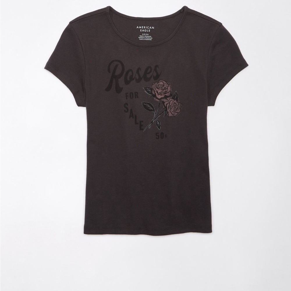 AE Hey Baby Graphic T-Shirt, Faded Black, Size XL, EUC!